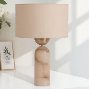Blush Marble Column Table Lamp - Staunton and Henry