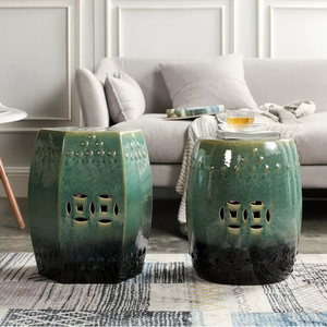 Celadon Harmony Ceramic Garden Stool - kingkong游戏_金刚kingkong游戏下载与KINGKONG官网