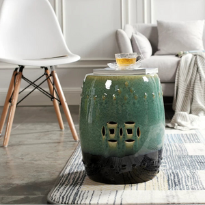 Celadon Harmony Ceramic Garden Stool - kingkong游戏_金刚kingkong游戏下载与KINGKONG官网